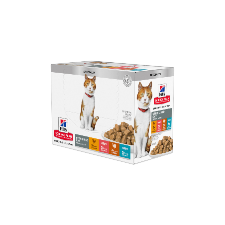 Alimento húmido para Gatos Hills Science Plan Cat Young Adult Multipack Chicken, Salmon, Tuna, Turkey | Wet (Saqueta) | Caixa 1