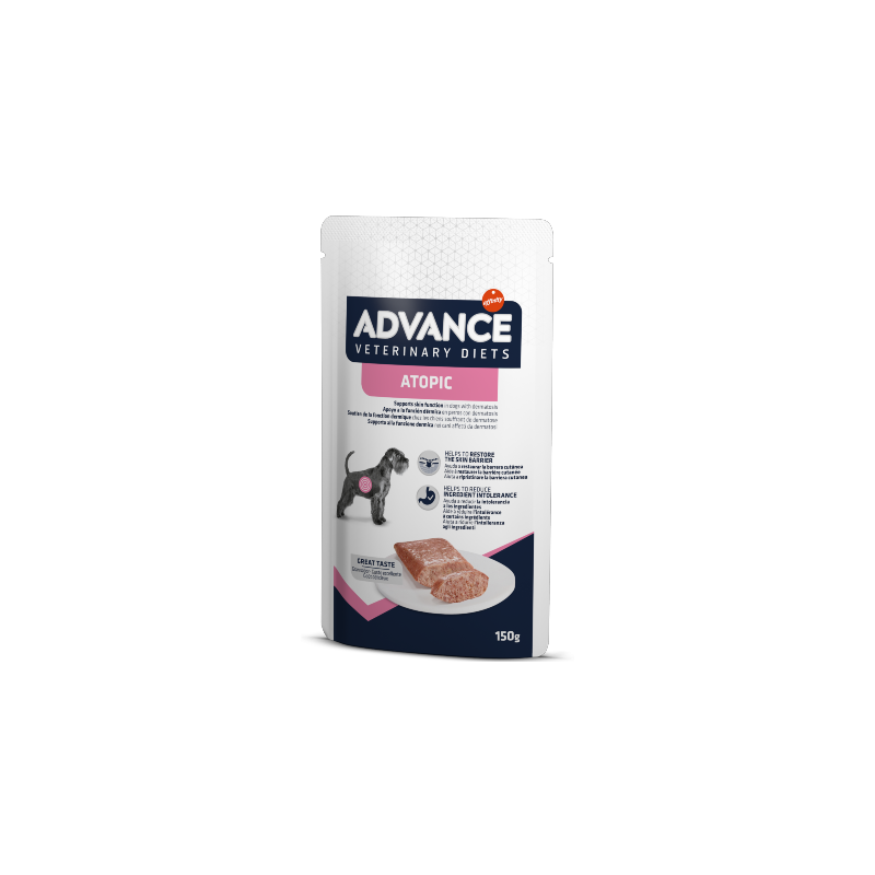 Ração Veterinária húmida para Cão Advance Vet Dog Atopic | Wet (Saqueta) | Cx c/ 8 saquetas 150 g