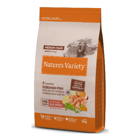 Ração para Cão Natures Variety Dog No Grain Medium Maxi Adulto Salmão da Noruega | 10 kg